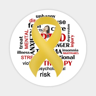 Illustration with Watchwords – PTSD Awareness Ribbon Magnet